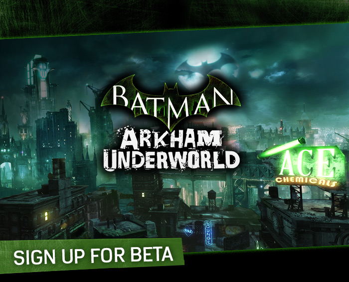 Invitation to sign up for Batman: Arkham Underworld